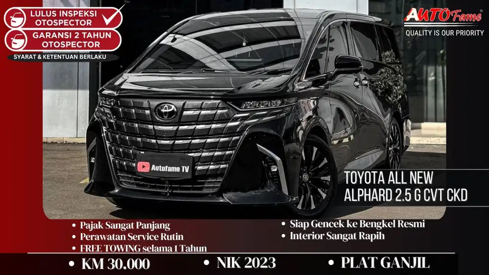 Toyota All New Alphard 2.5 G CVT CKD NIK 2023