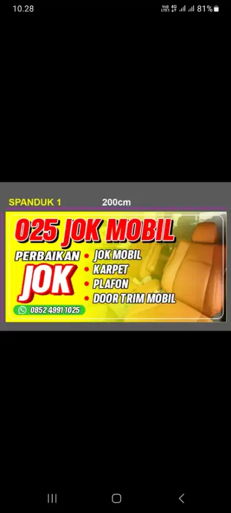 Jahit jok mobil