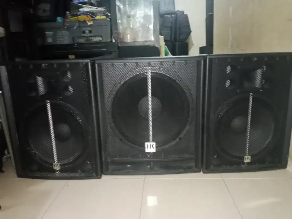 speaker aktif 15inc sepasang dan subwoofer 18inc aktif 1 merk hk audio