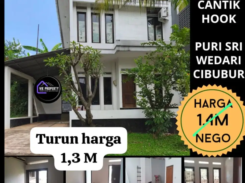 DIJUAL RUMAH CANTIK DI PURI SRIWEDARI LOKASI HOOK