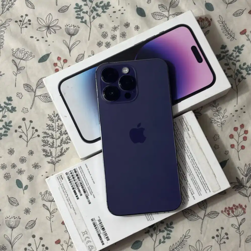 iPhone 14 Pro Max 128GB Deep Purple Fullset Mulus BH 88%