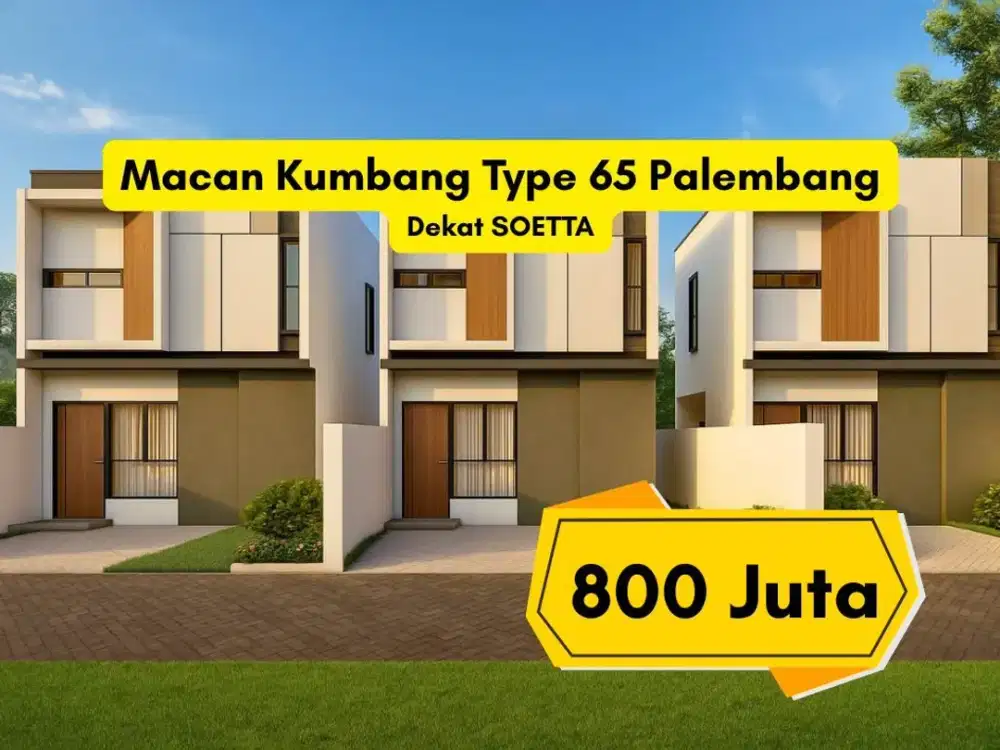 Rumah Minimalis di Macan Kumbang Palembang dekat SOETTA