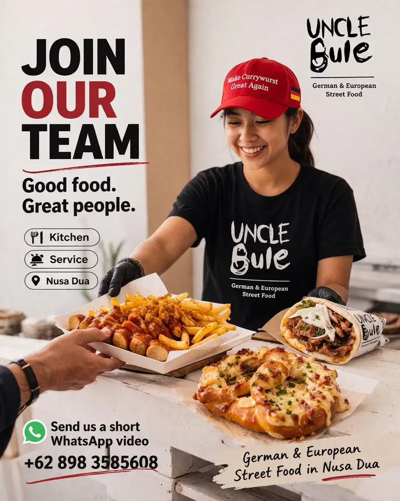 Di cari karyawan utk di cafe nusa dua