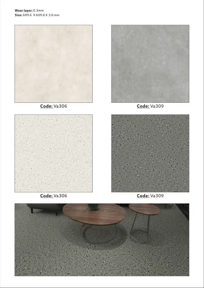 VA Floor Lantai Vinyl Acian Stone Terazzo | Lantai Vinyl Tebal 3 mm
