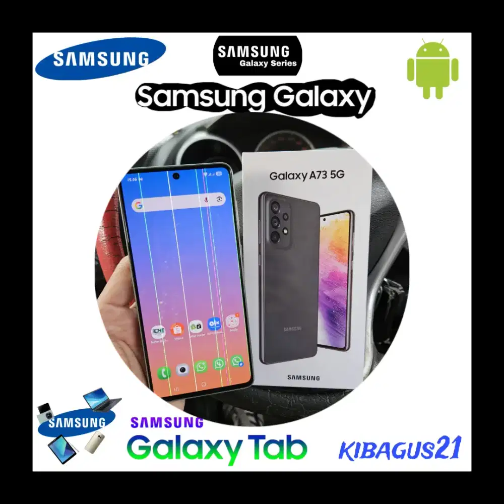 Samsung A73 Versi 5G Snapdragon fullset ORI SEIN Minusan lcd garis