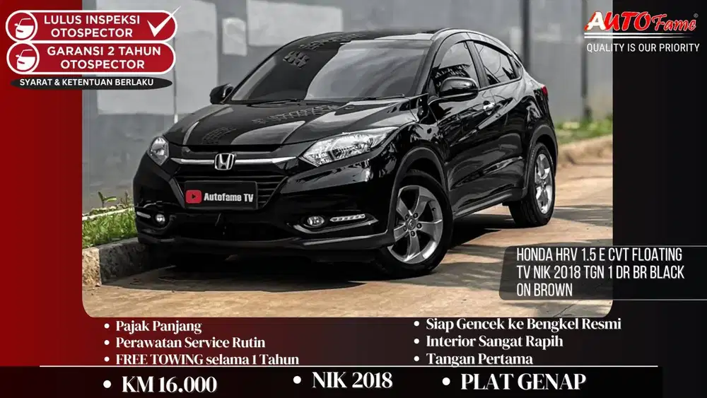 KM16RB Honda HRV 1.5 E CVT Floating TV NIK 2018 Tgn 1 Dr Br Black On B