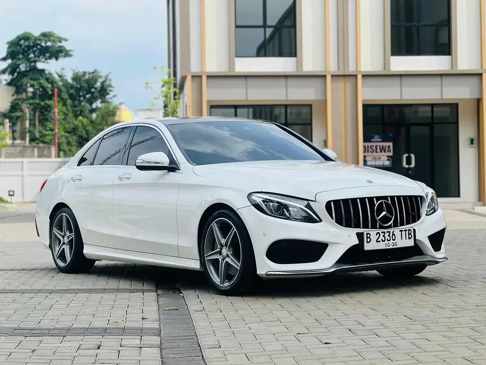 MERCY C250 2.0 AMG LINE FULL OPTION 2015 PUTIH KM40RB SEGER MOBIL 2016