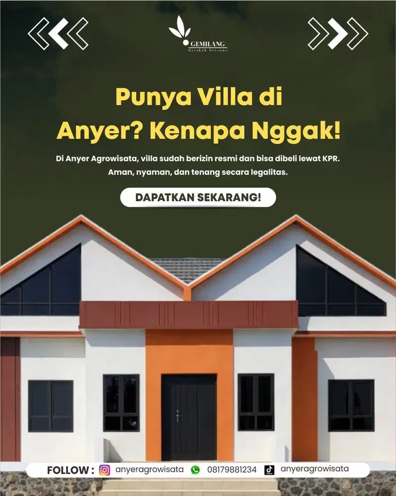 RUMAH RASA VILLA INVESTASI KEKINIAN BISA KPR BANK HARGA MURAH