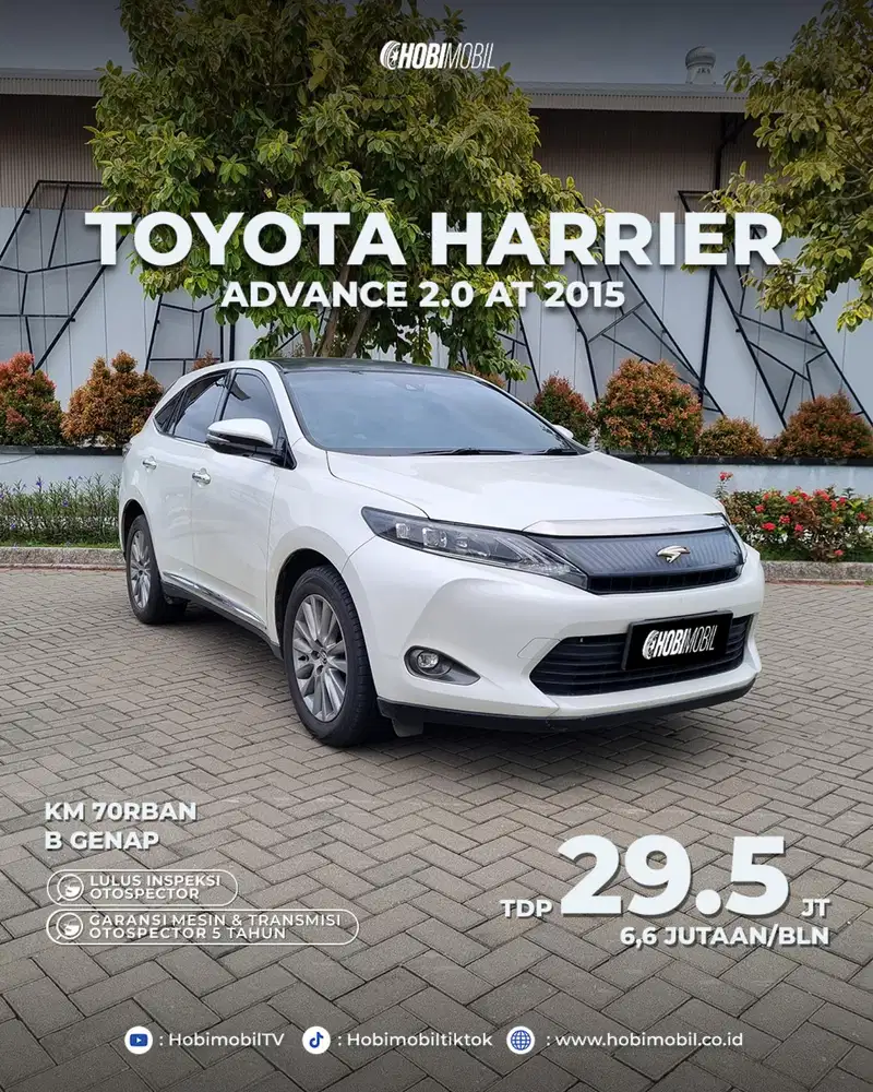 Toyota Harrier 2.0 at 2015 garansi mesin transmisi 5th