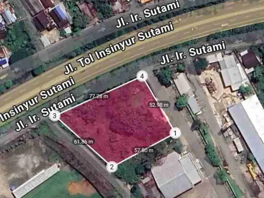 Kavling Gudang jl Ir Sutami Makassar Poros jalan utama 2806 mtr