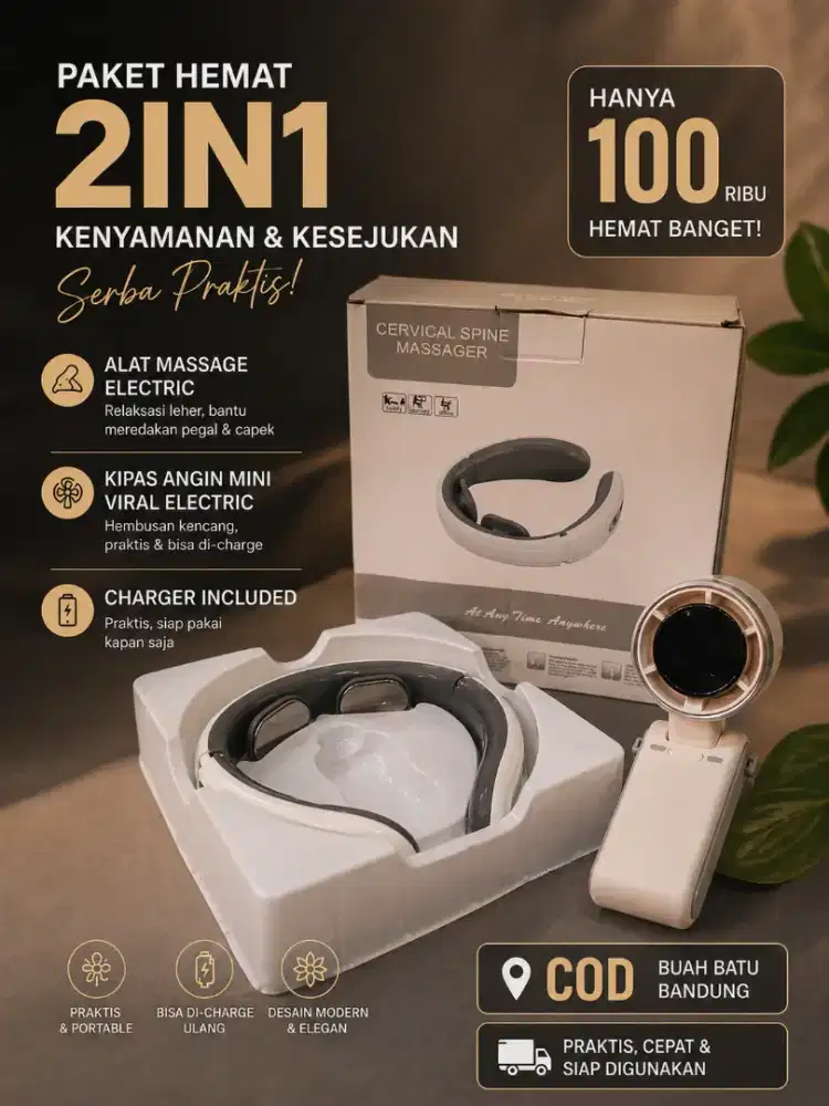 Sale Paket Hemat Alat Pijat Electric + Kipas Fan Mini Portble Electric