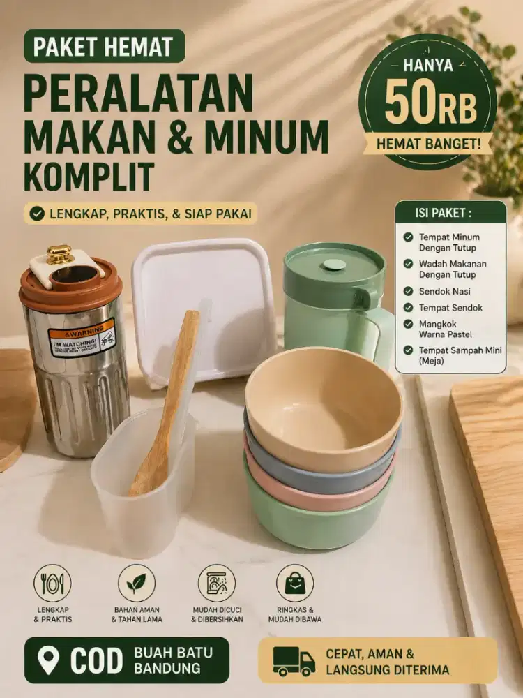 Sale Paket Hemat Alat Makan Minum Tumbler Stainless Serbaguna Mantap