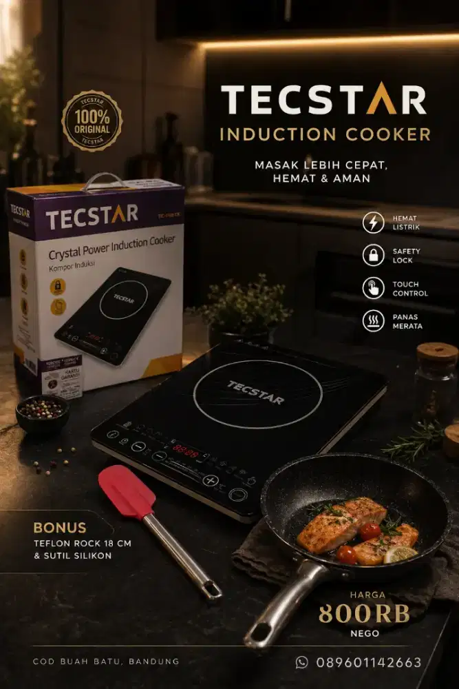 Kompor Listrik Merk TECSTAR ori Garansi Lengkap Dengan Sutil &Teflon