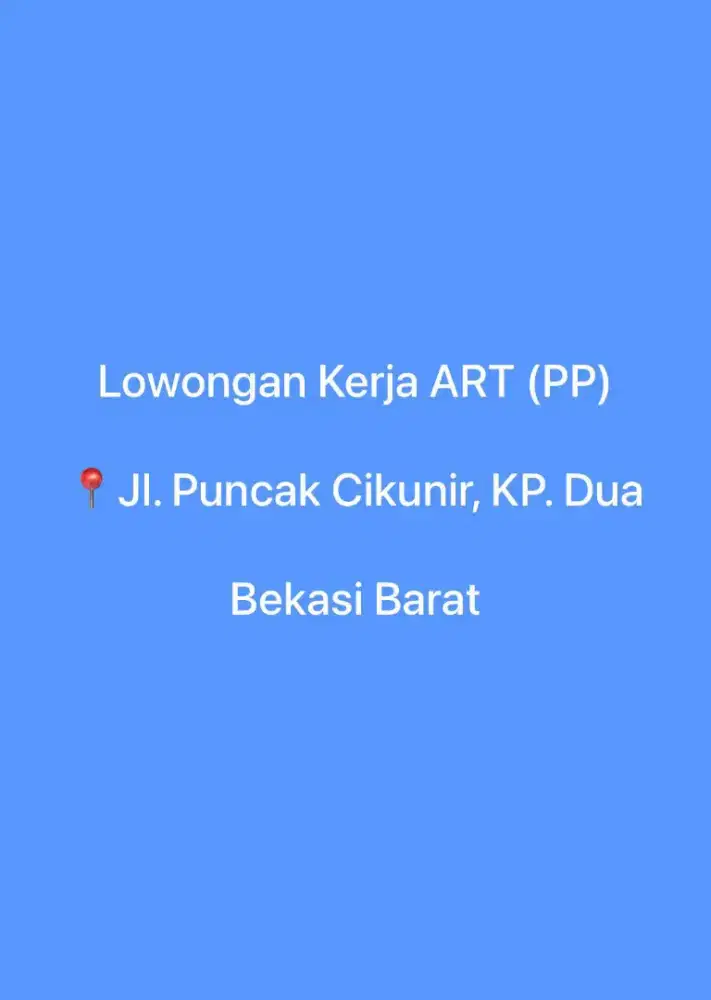 Lowongan Kerja ART (PP)