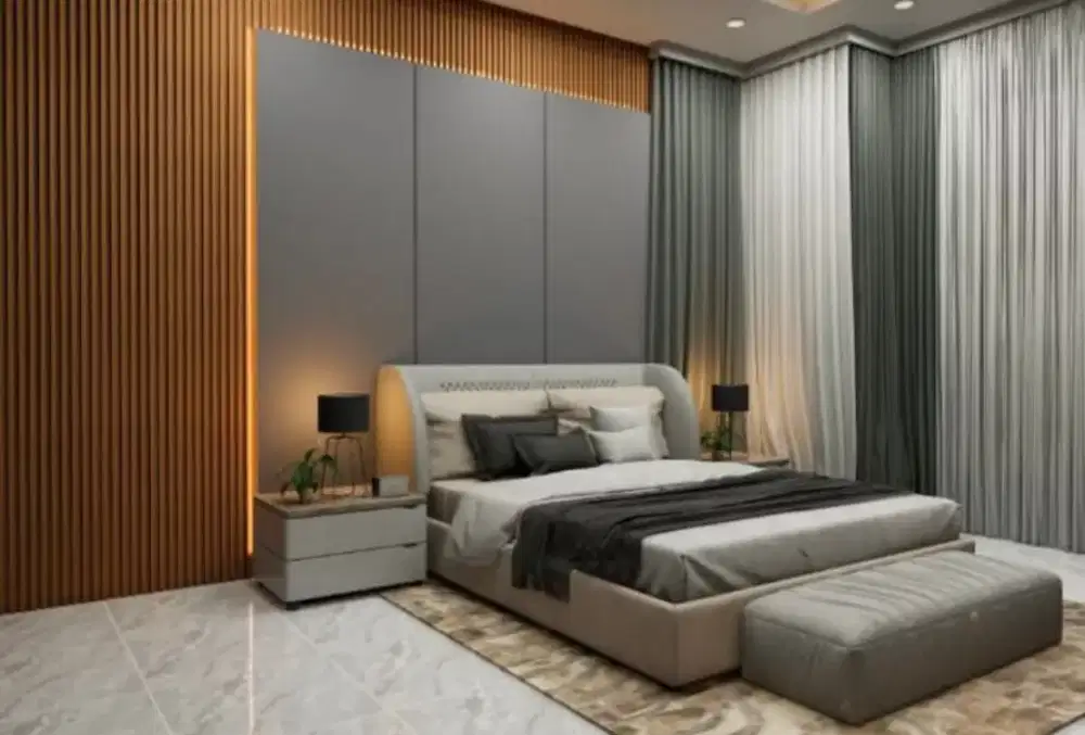 interior desain kitchen set kamar set wardrobe lemari backdrop tv