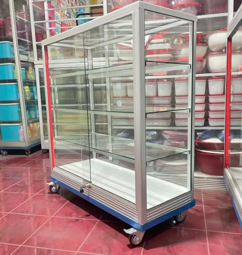 Etalase 1M×1M || Pakai RODA BESAR + KUNCI Harga Terjangkau