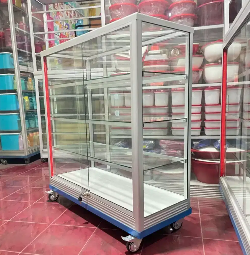 Etalase 1M Pakai Roda Besar Buat Toko,Warung