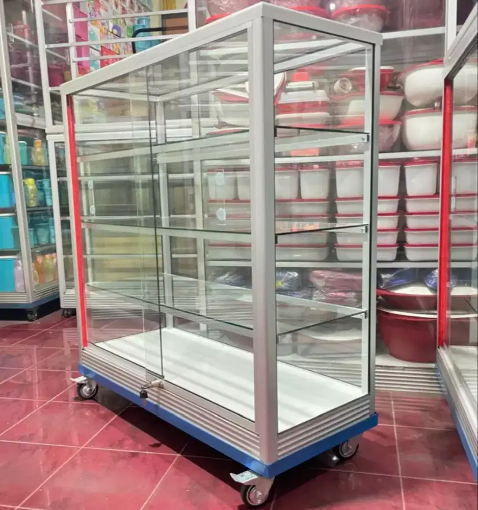 Di Jual Etalase Baru 1Mx1M || Pakai RODA BESAR & Kunci