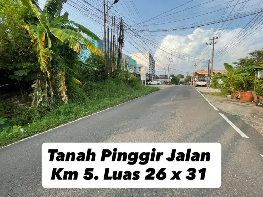 Tanah pinggir jalan raya kota palembang JL Srijaya KM5