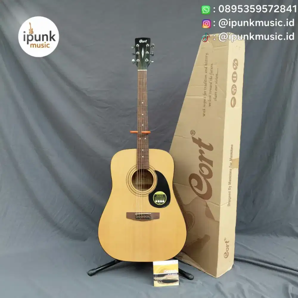 Cort Ad810 Op Original Gitar Akustik jumbo bonus senar Baru string