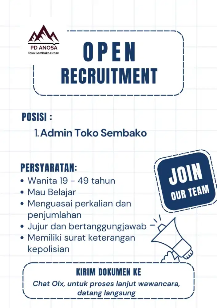 Dicari Admin Toko