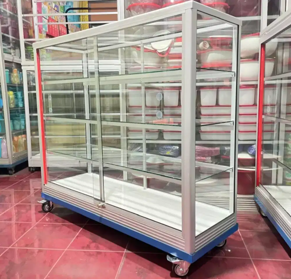 Etalase Buat Usaha Panjang 1,2 Meter || PAKAI RODA & KUNCI