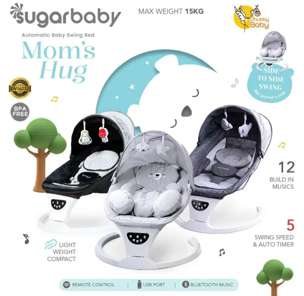 Sugar Baby Hug Me Automatic Swing Chair & Bed 10 in 1