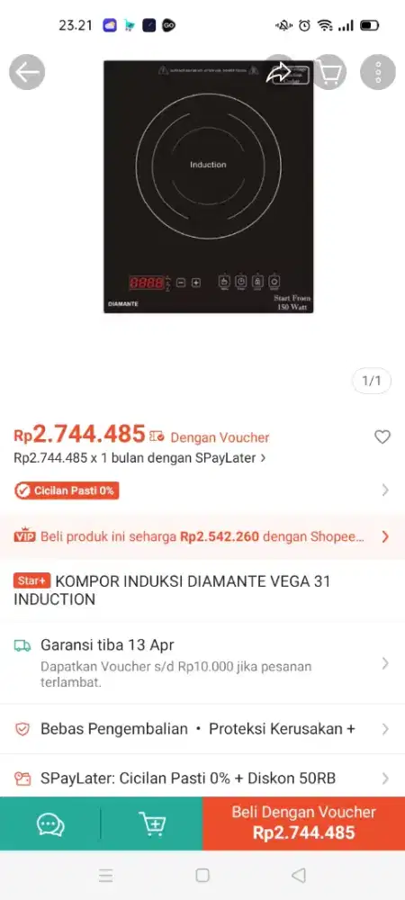 Kompor induksi/listrik diamante