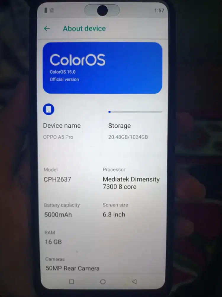 Hp Oppo A5 pro . Di jual karna BU