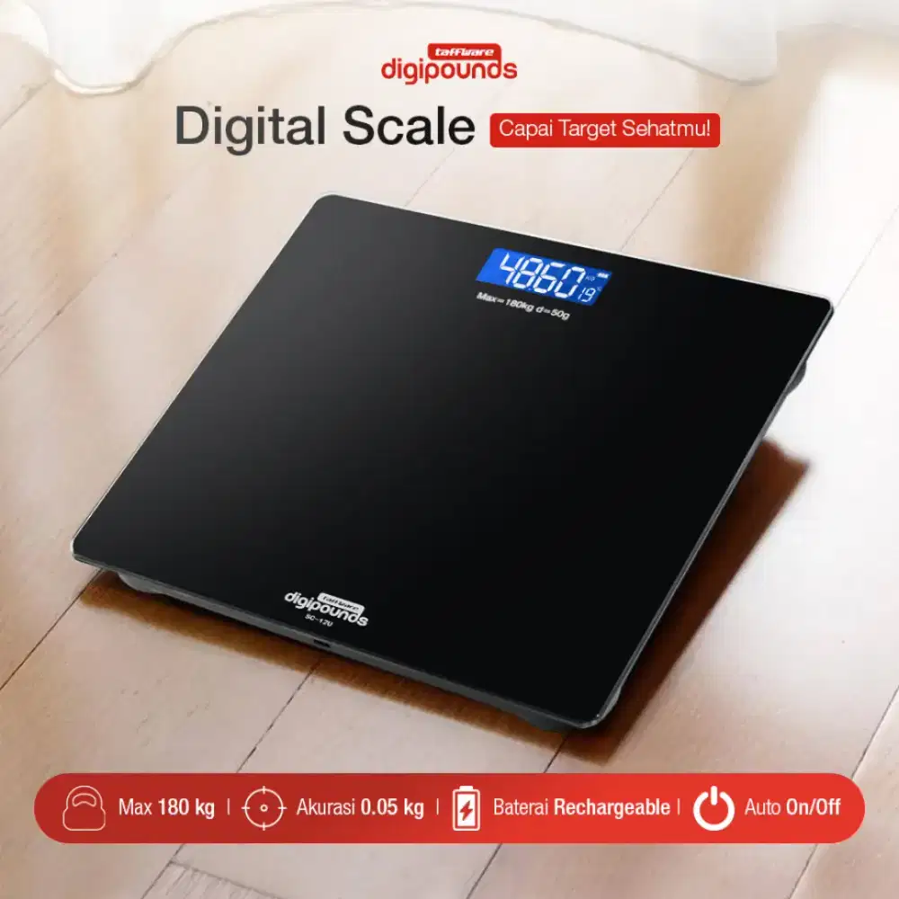 Digipounds Timbangan Badan Akurasi Tinggi Recharhgeable 180kg