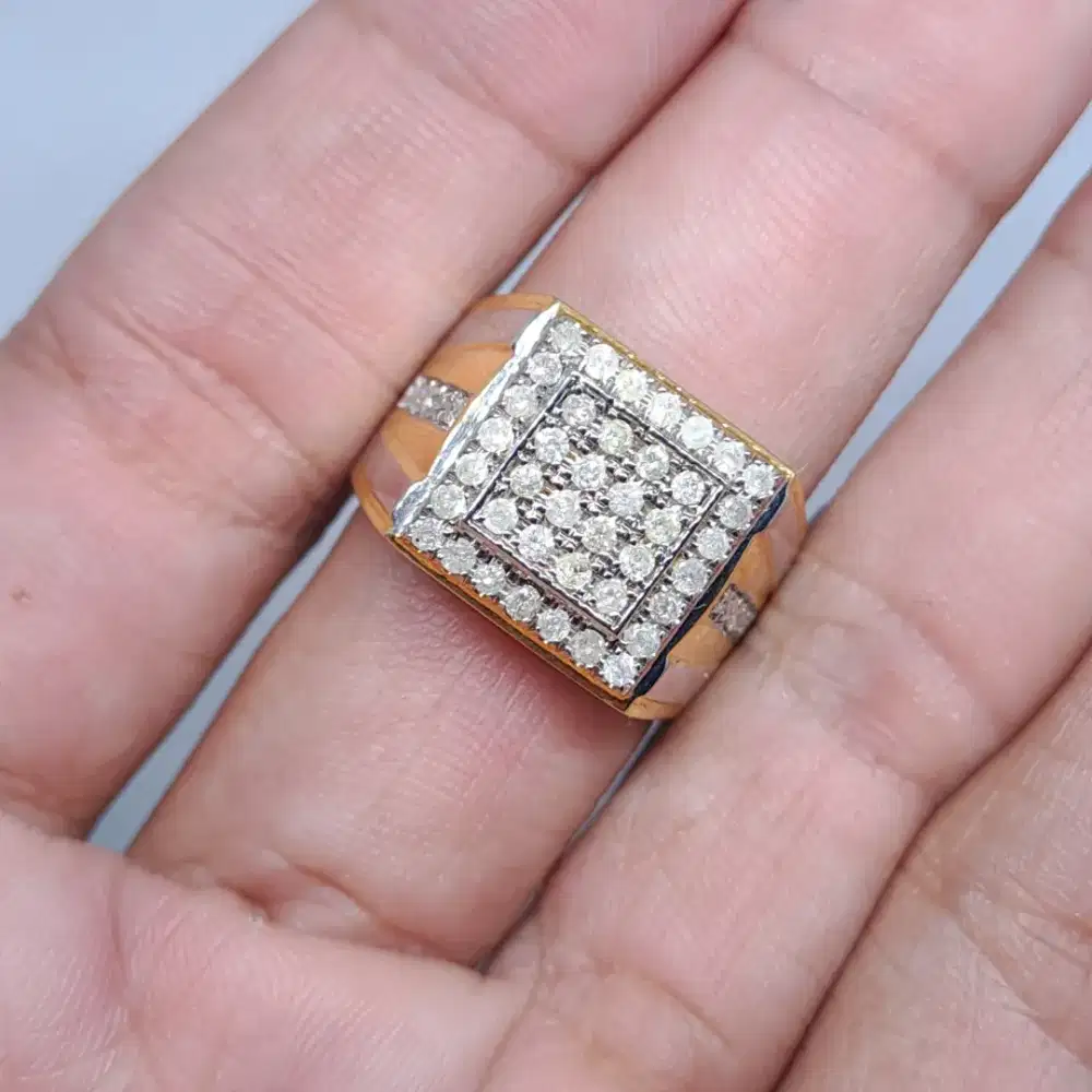 Cincin pria full berlian asli
