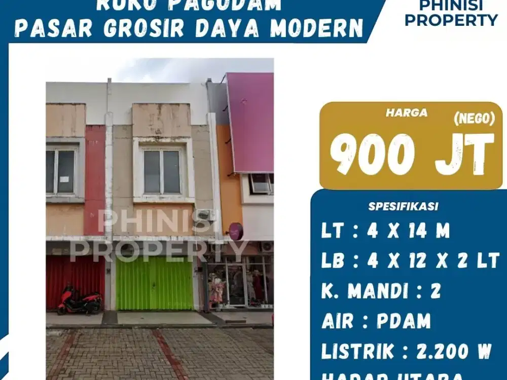 DIjual Ruko Pasar Grosir Daya Modern Parumpa Harga Murah