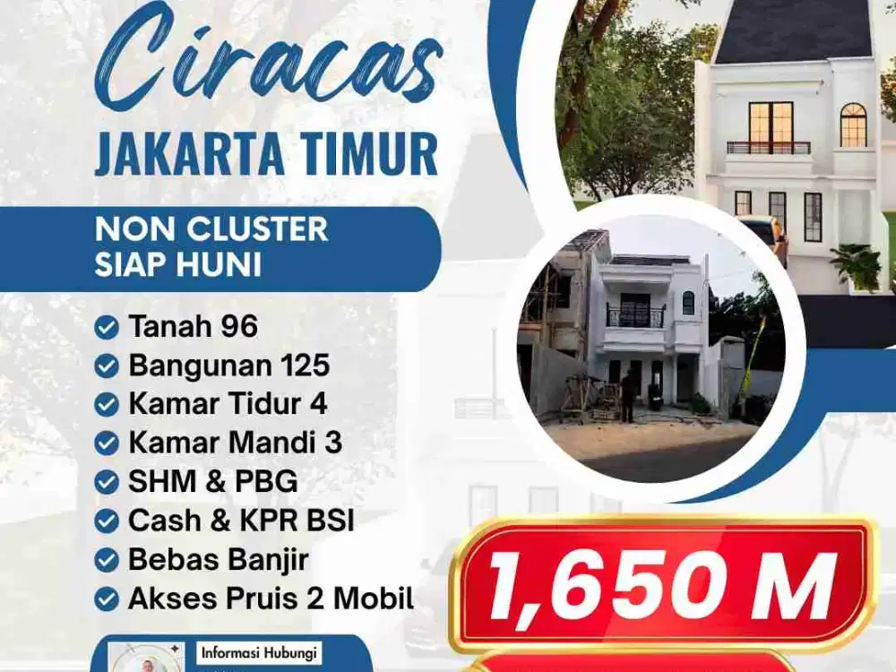 Dijual Rumah Siap Huni Ciracas Jakarta Timur