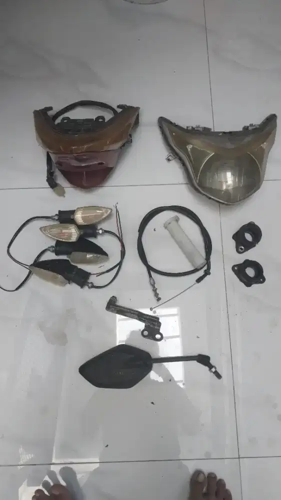 Visor lampu stoplamp beat pop handguard kabel gas sen rx king vision