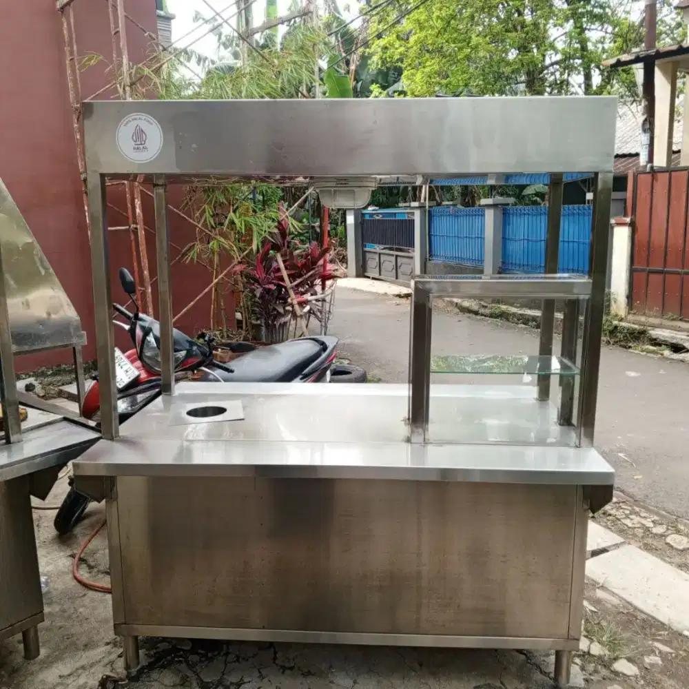 Booth Stainless / Stand Makanan – Lengkap Siap Jualan