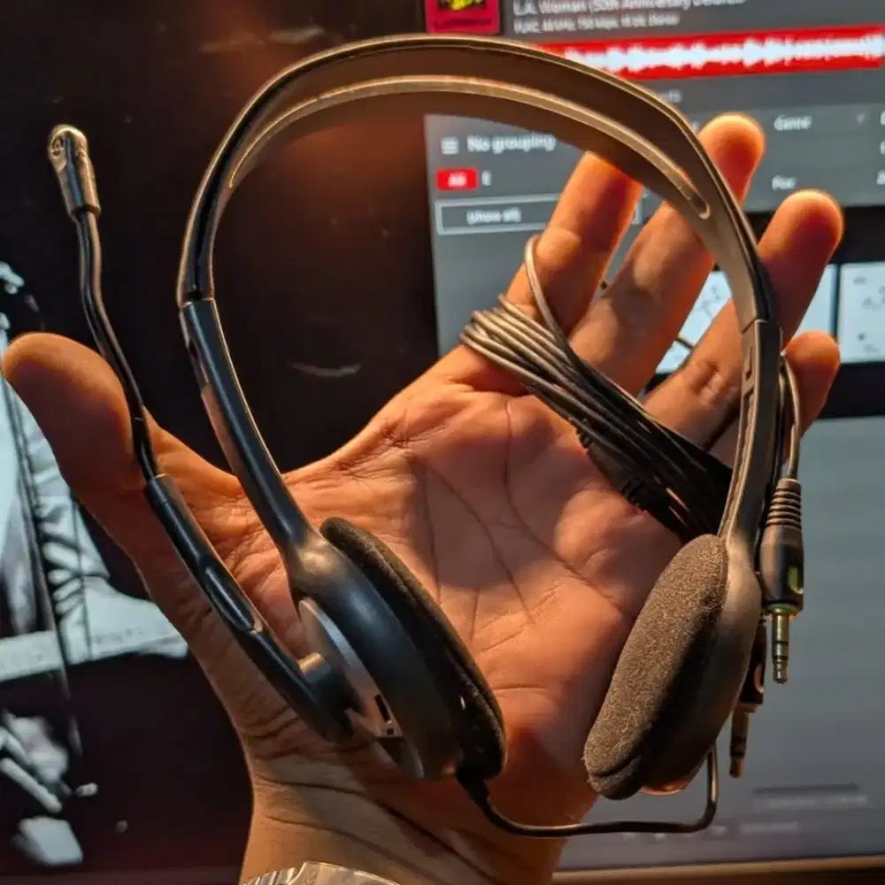 Headphone Headphones Headset From Logi/Logitech H111 Silver