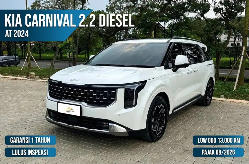 Kia Carnival 2.2 Diesel AT 2024  White on Black – Luxury Family MPV