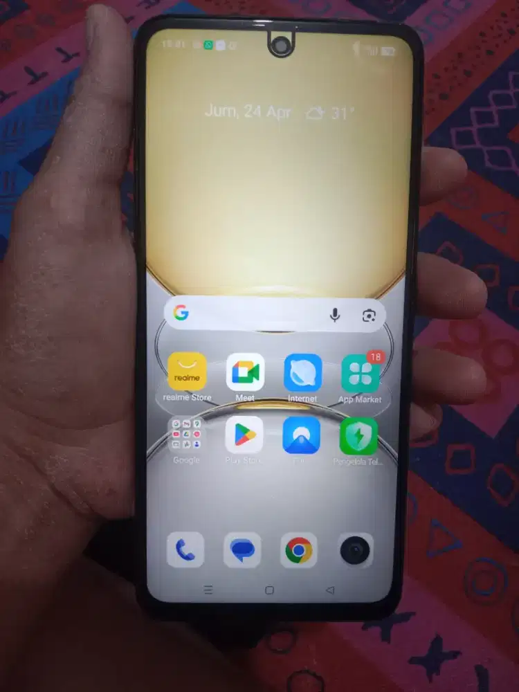 Jual hp realme c75 fulset no minus ram 8+8/256