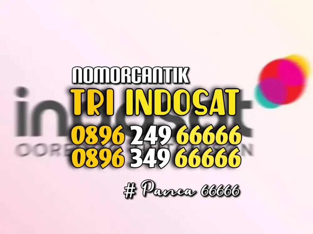 (bisa COD) Nomor CANTIK kartu TRI INDOSAT HOKI Panca 66666 #01