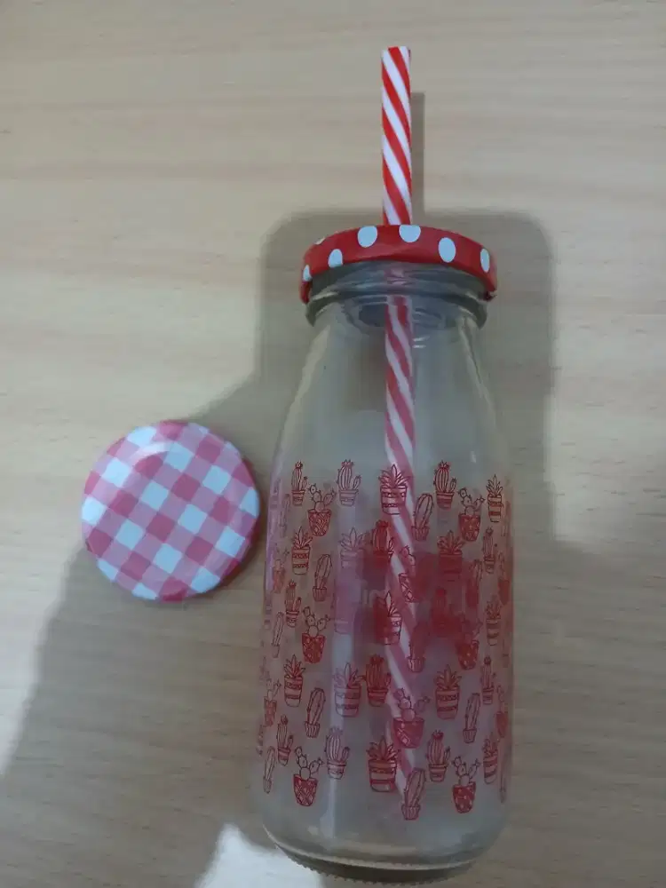 Botol minum kaca serbaguna dengan gaya retro yang estetik Murah