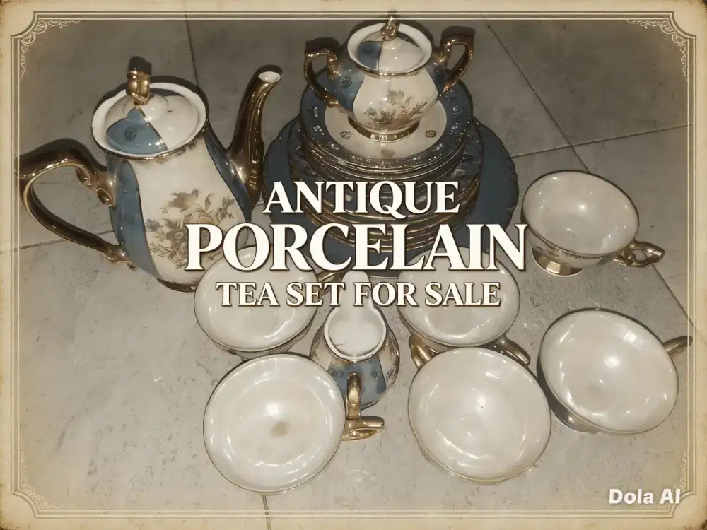 Cangkir teh set 22 pcs vintage