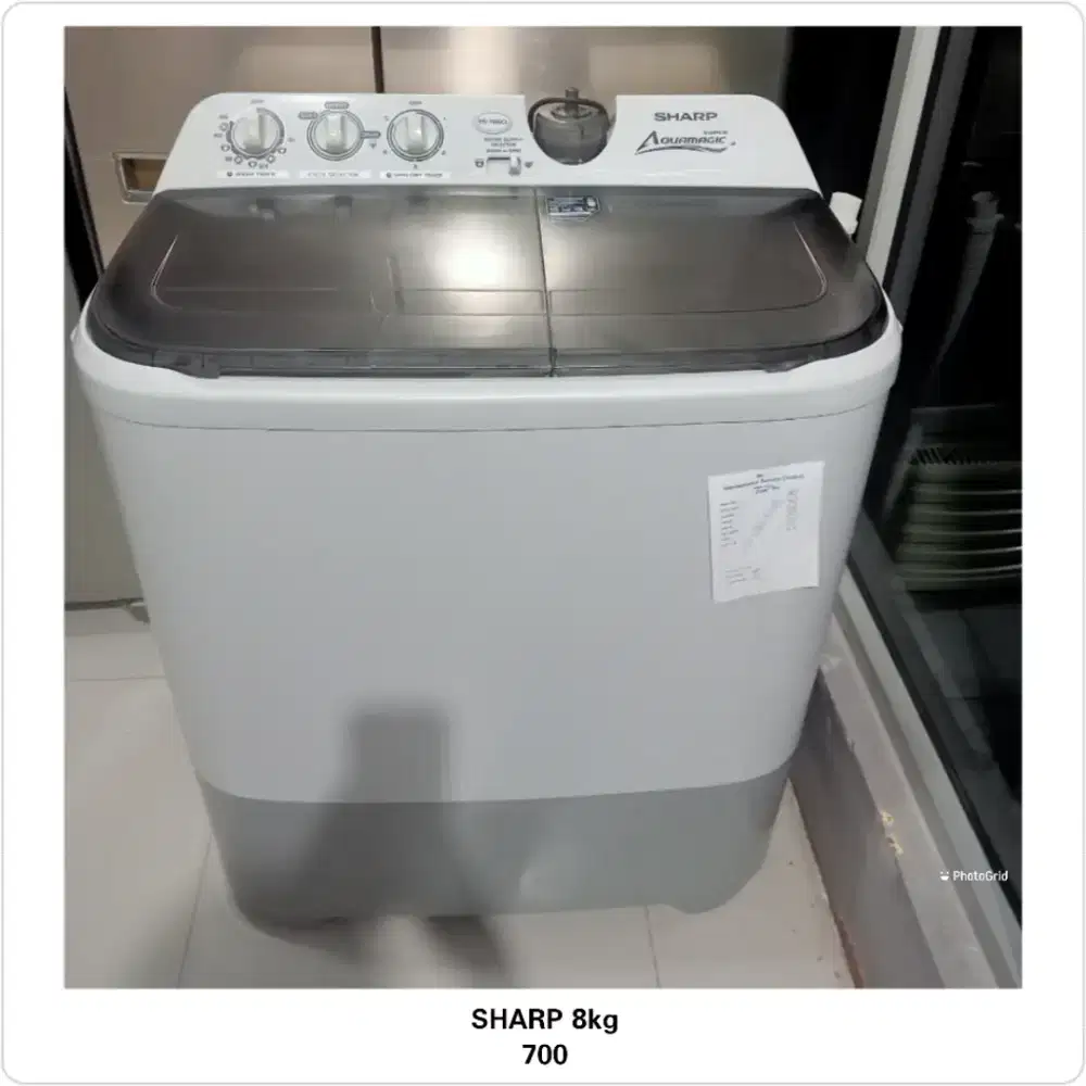 Mesin cuci 2 tabung sharp 8kg