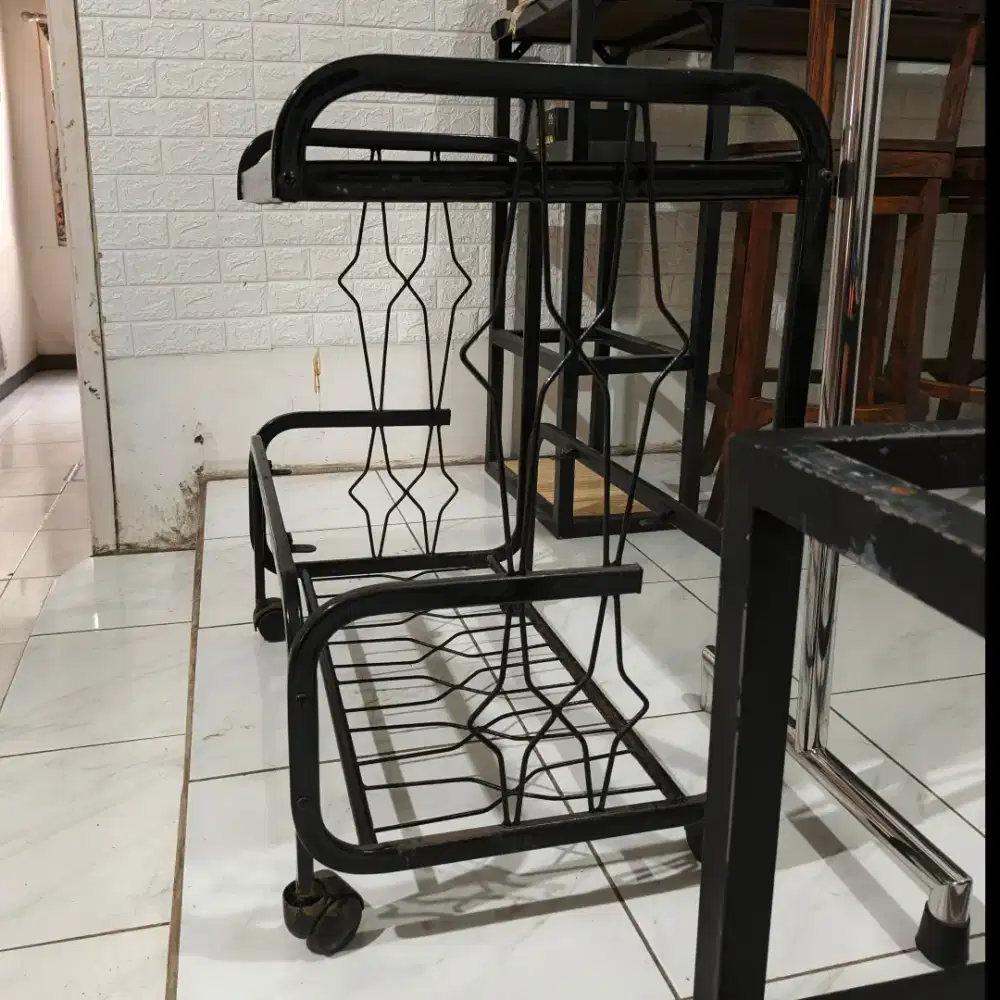 Rak TV Bahan Besi Hitam Serbaguna Bisa Utk Printer Aquarium Magicom