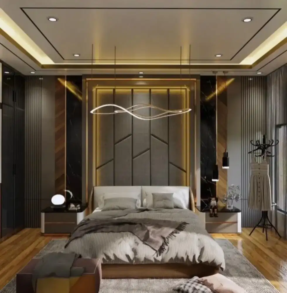 interior desain kitchen set kamar set wardrobe lemari backdrop tv