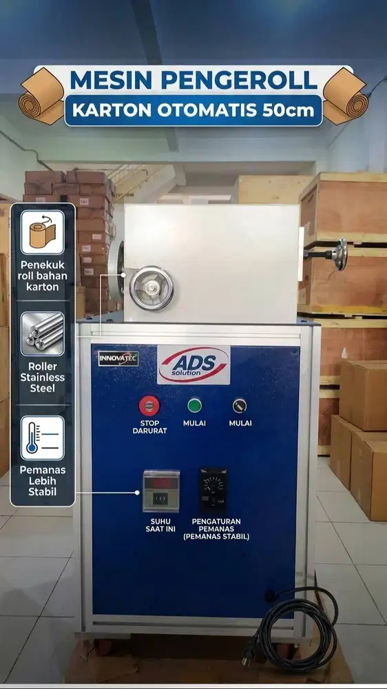 MESIN PENGEROLL KARTON OTOMATIS Ukuran 50cm