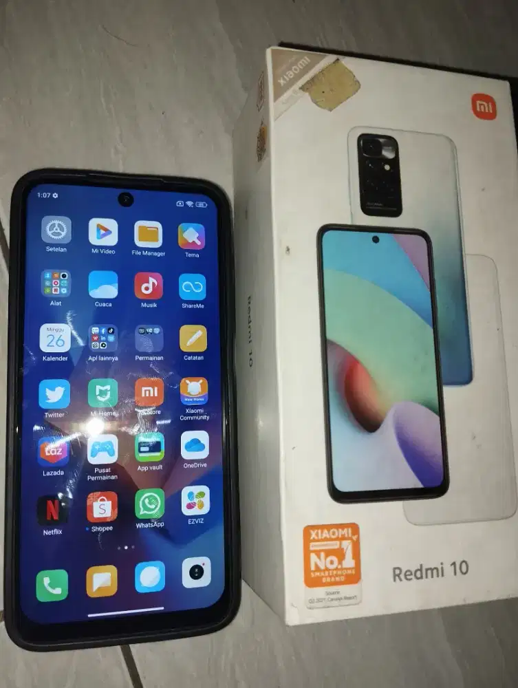 Redmi 10 Ram 6/128GB Helio G88 Fullset nominus pemakaian