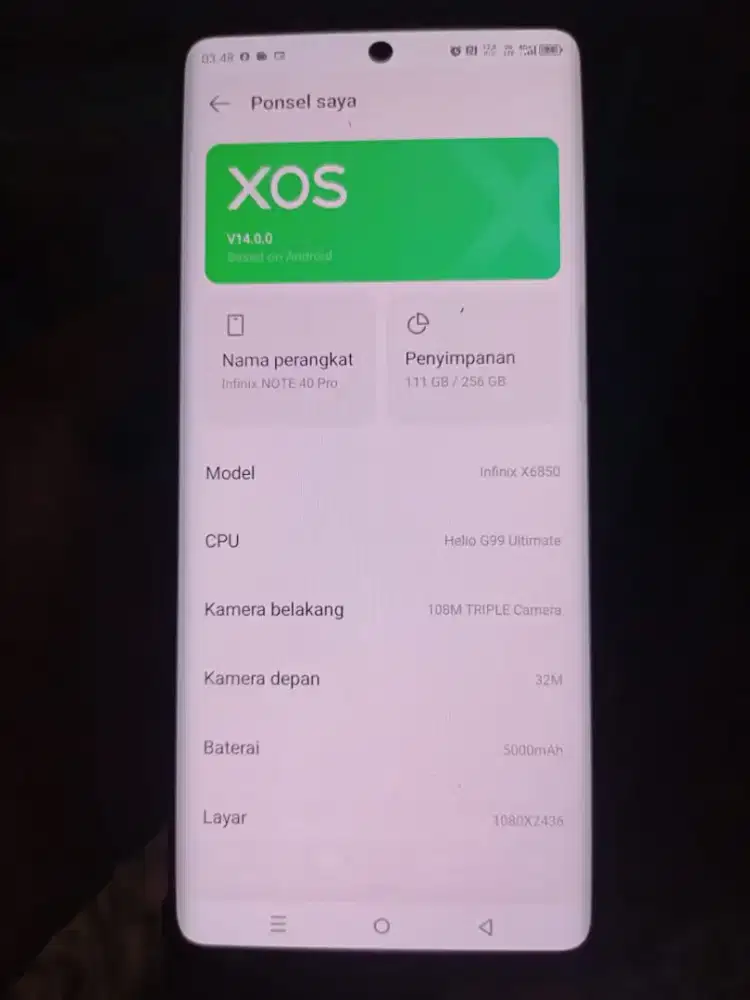Imfinix note 40 pro 4G