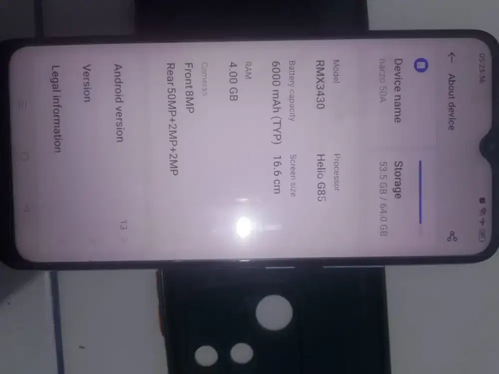 Realme Narzo 50A, 4/64, box+charger,mulus 98%