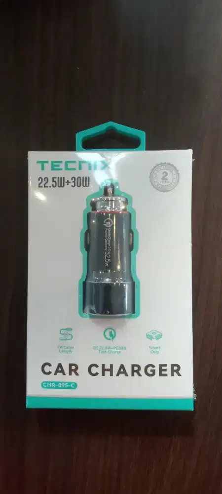 Tecnix CHR-095-C Charger Mobil Dual Output QC3.0 + PD 20W Car Charger