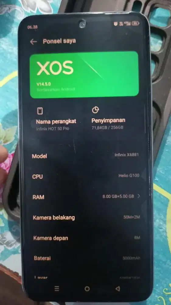 JUal hp Infinix Hot 50 pro Ram 8/256 GB
